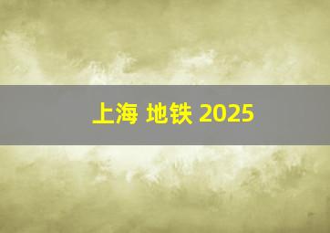 上海 地铁 2025